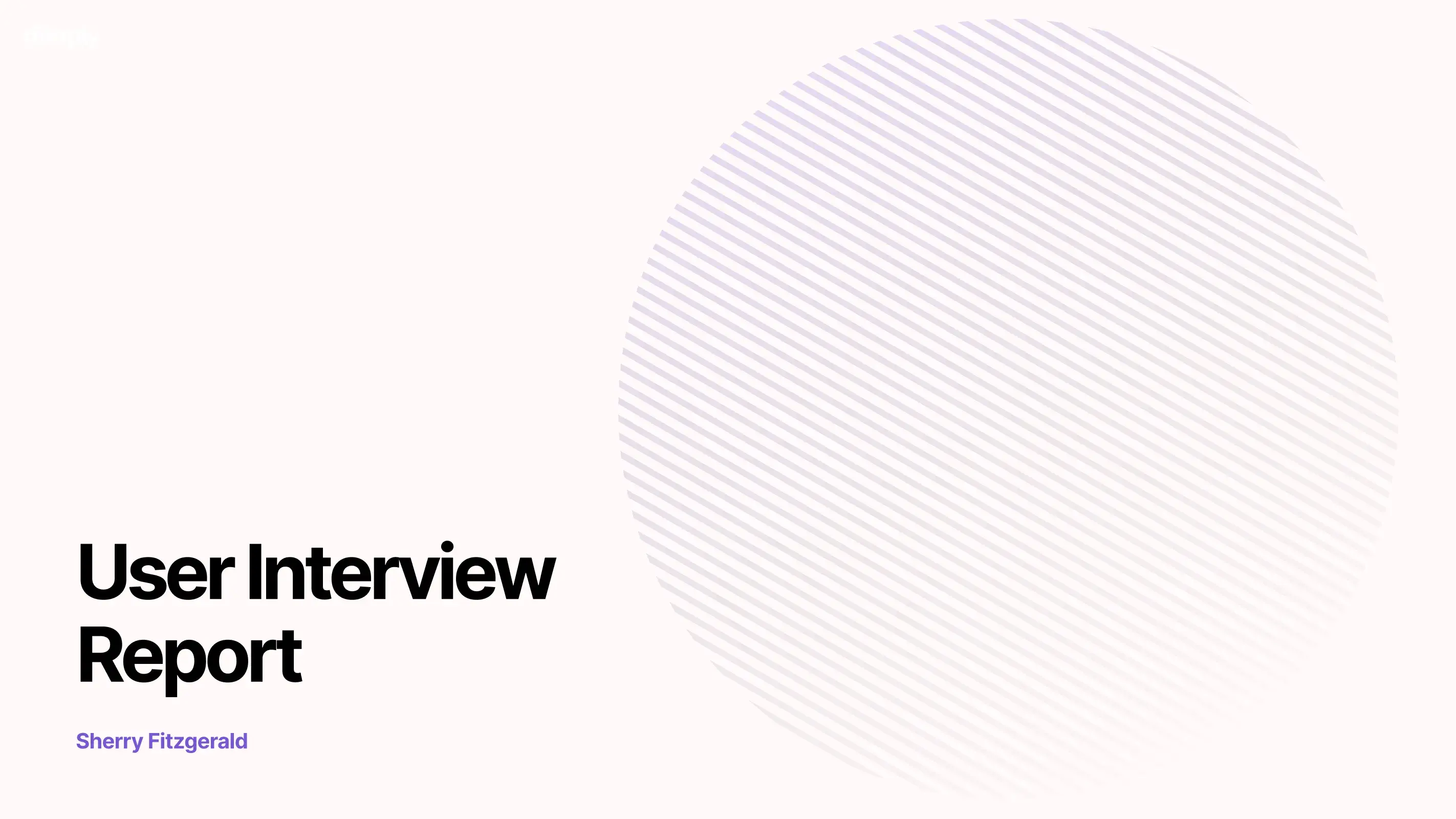 User Interview Report cover